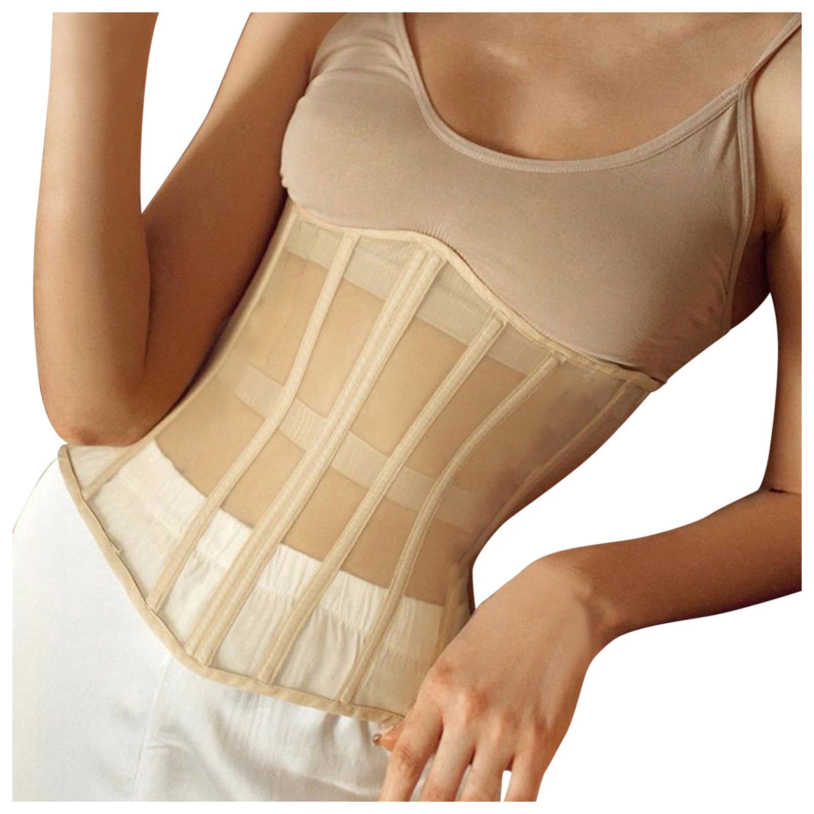 Mesh Corset Waist Trainer for Women - Underbust Corset Lace Up - Waist Cincher Shapewear - Body Shaper
